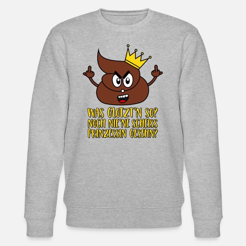 Merde princesse couronne doigt putain - Sweat bio CHANGER Stanley/Stella Unisexe - gris chiné