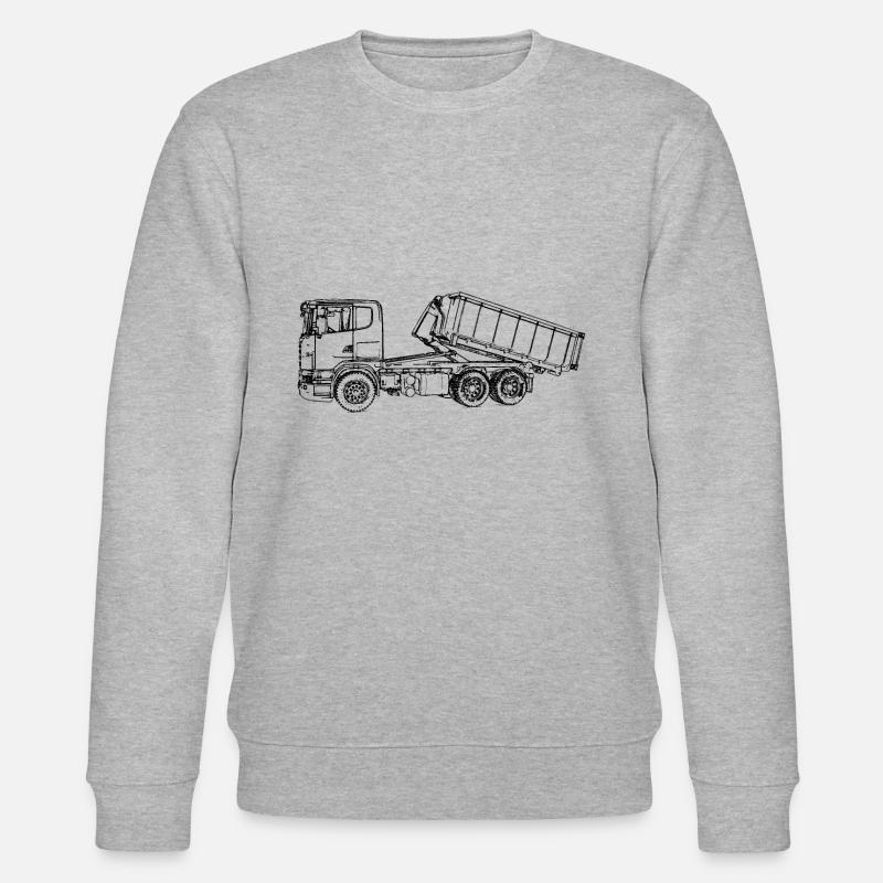 Absetzkipper LKW Container Kipper Absetzer - Stanley/Stella Unisex Bio-Sweatshirt CHANGER  - Grau meliert