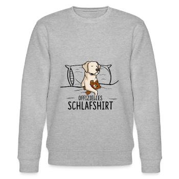 Offizielles Schlafshirt Labrador Nachthemd Hund - Stanley/Stella Unisex Bio-Sweatshirt CHANGER  - Grau meliert - Vorne - Nik (191cm) & Marisol (170cm)