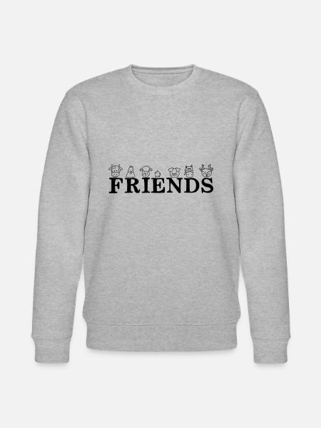 Friends Animals - Tiere sind Freunde - Vegan - Stanley/Stella Unisex Bio-Sweatshirt CHANGER  - Grau meliert