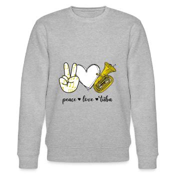 Peace Love Tuba - Stanley/Stella Unisex Bio-Sweatshirt CHANGER  - Grau meliert - Vorne - Nik (191cm) & Marisol (170cm)