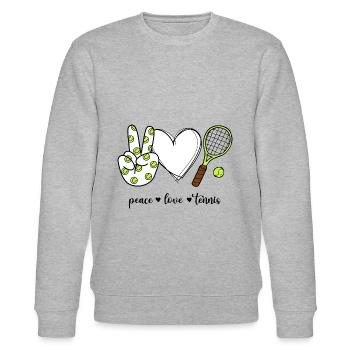Paix Amour Tennis Joueur de tennis Tennis Amour - Sweat bio CHANGER Stanley/Stella Unisexe - gris chiné - Devant - Nik (191cm) & Marisol (170cm)