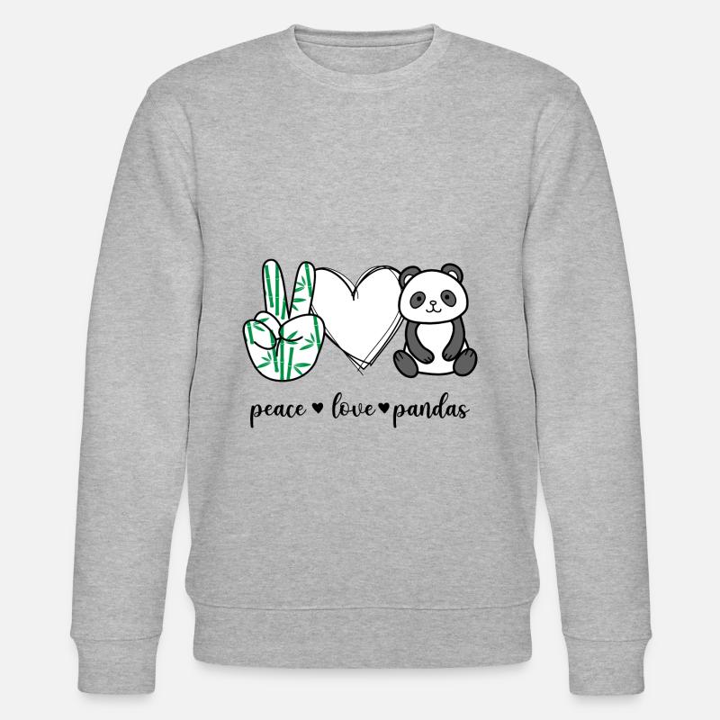 Peace Love Pandas - Stanley/Stella Unisex Bio-Sweatshirt CHANGER  - Grau meliert