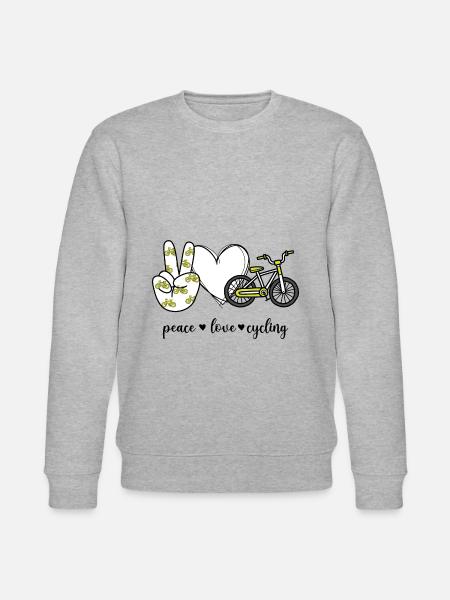 Peace Love Cycling Radfahrer Fahrrad - Stanley/Stella Unisex Bio-Sweatshirt CHANGER - Grau meliert