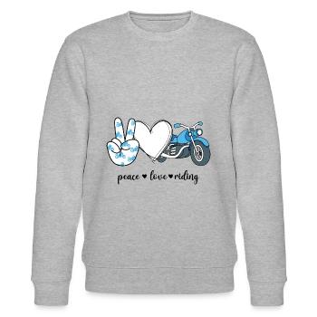 Peace Love Riding - Stanley/Stella Unisex Bio-Sweatshirt CHANGER  - Grau meliert - Vorne - Nik (191cm) & Marisol (170cm)