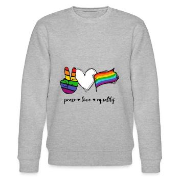 Peace Love Equality - Stanley/Stella Unisex Bio-Sweatshirt CHANGER  - Grau meliert - Vorne - Nik (191cm) & Marisol (170cm)