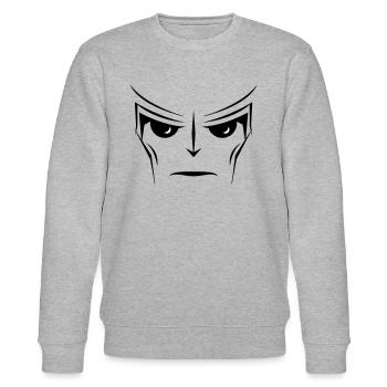 COMIC CARTOON SUPERHELD SUPERHERO - Stanley/Stella Unisex Bio-Sweatshirt CHANGER  - Grau meliert - Vorne - Nik (191cm) & Marisol (170cm)