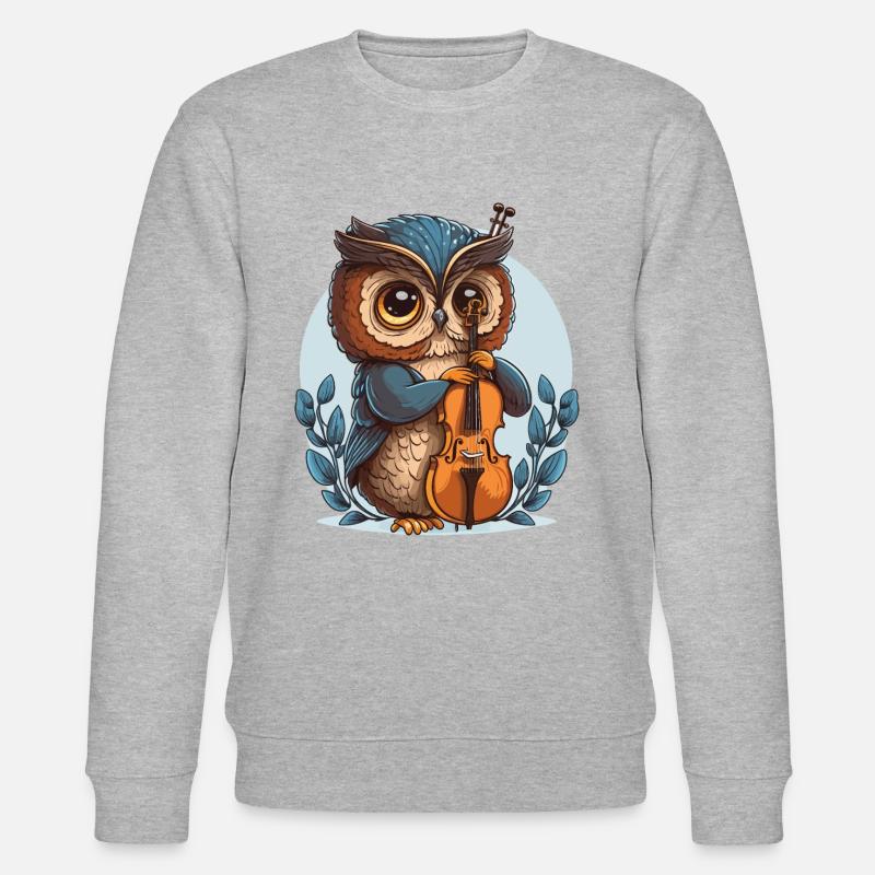 Klassische Eule - Stanley/Stella Unisex Bio-Sweatshirt CHANGER  - Grau meliert