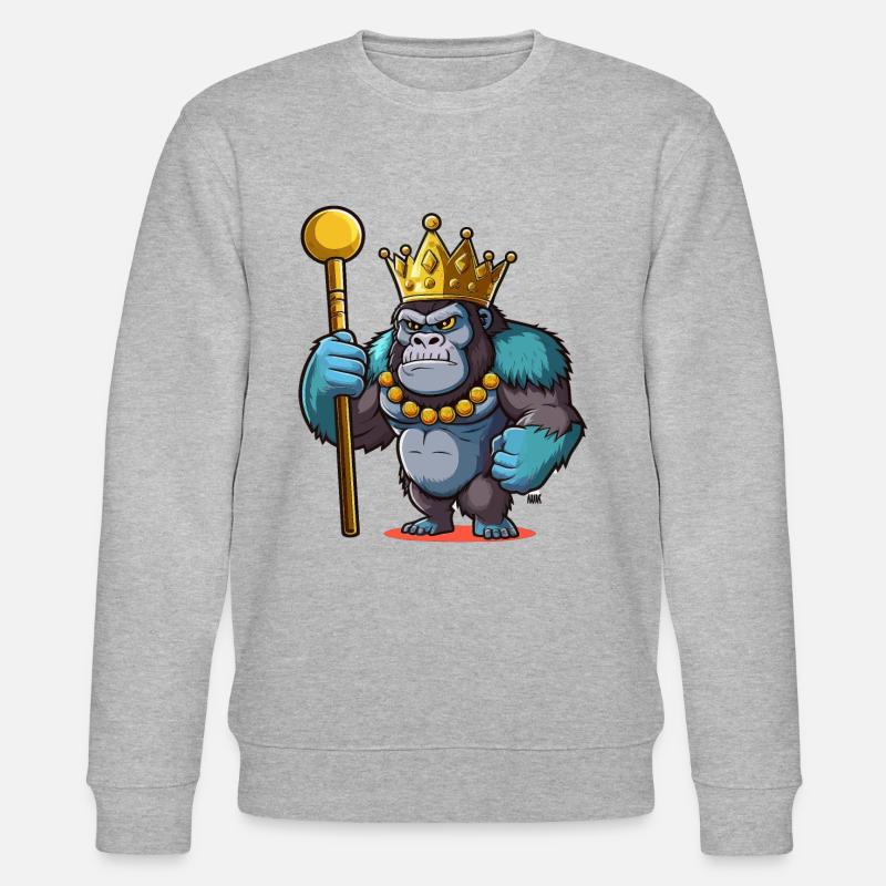König Gorilla - Stanley/Stella Unisex Bio-Sweatshirt CHANGER  - Grau meliert