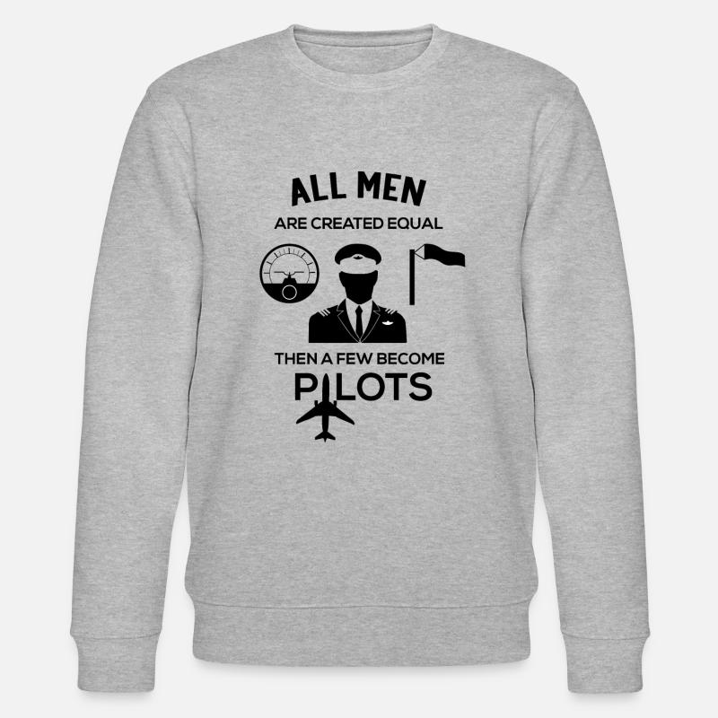 Pilot Piloten Spruch Geschenk - Stanley/Stella Unisex Bio-Sweatshirt CHANGER  - Grau meliert