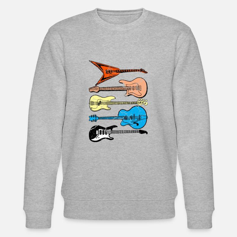 Gitarre Gitarren Geschenkidee - Stanley/Stella Unisex Bio-Sweatshirt CHANGER  - Grau meliert