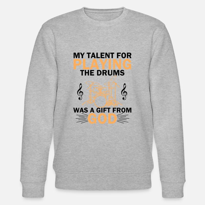 Geschenkidee Schlagzeug Spieler - Stanley/Stella Unisex Bio-Sweatshirt CHANGER  - Grau meliert
