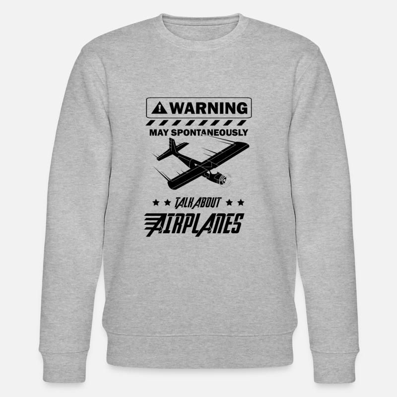 Pilot Piloten Flugzeug Geschenkidee - Stanley/Stella Unisex Bio-Sweatshirt CHANGER  - Grau meliert