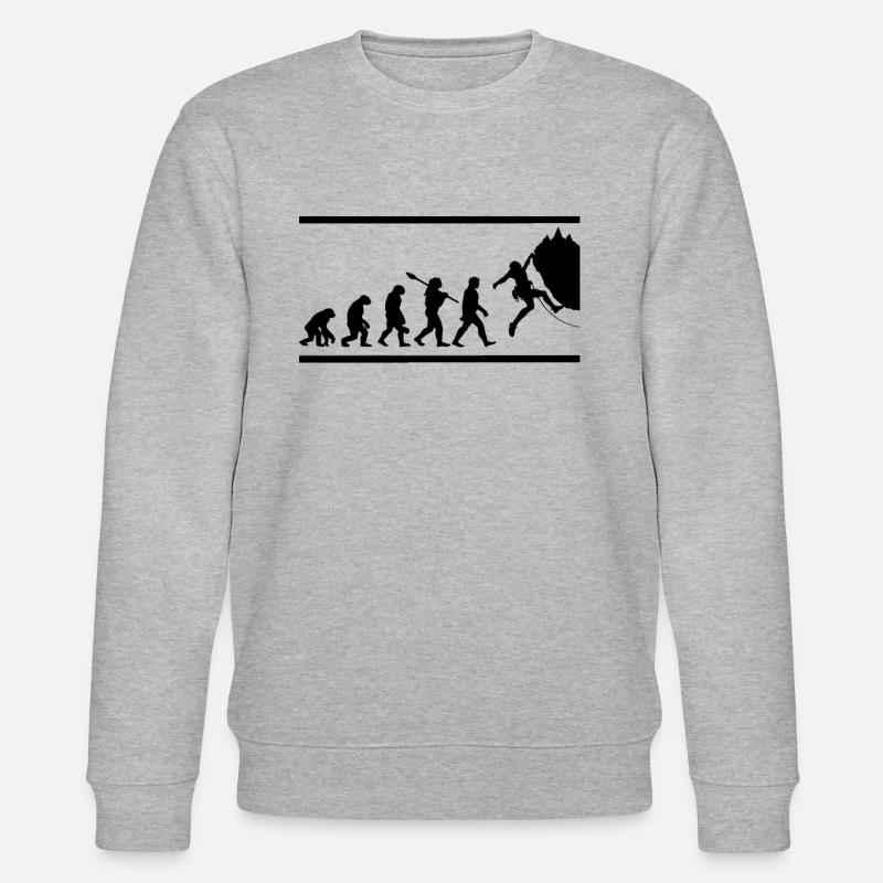 Felskletterer Klettern Evolution - Stanley/Stella Unisex Bio-Sweatshirt CHANGER  - Grau meliert