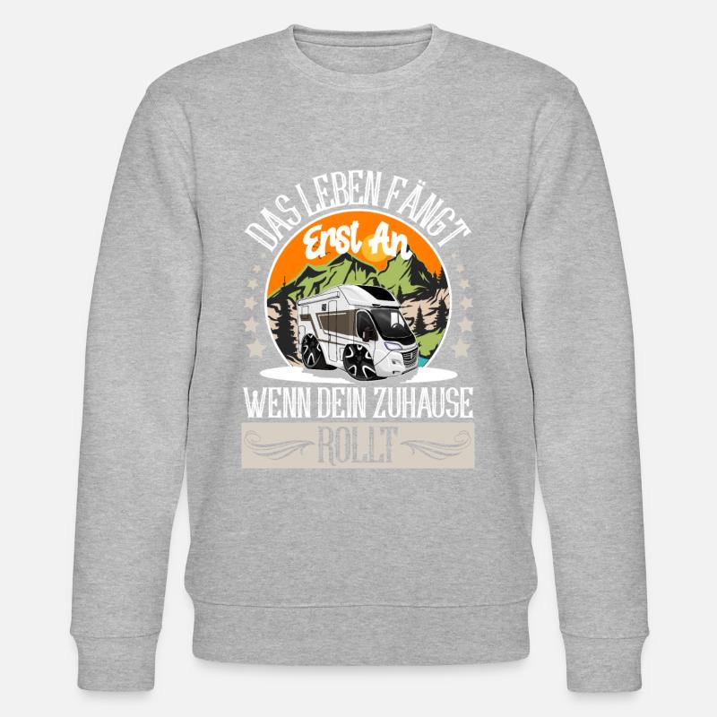 Camping Camper Campen - Stanley/Stella Unisex Bio-Sweatshirt CHANGER  - Grau meliert