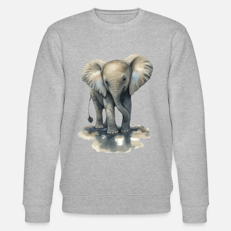 Baby Elefant - Stanley/Stella Unisex Bio-Sweatshirt CHANGER  - Grau meliert