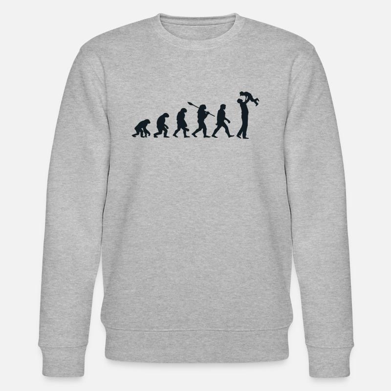 Évolution Darwin pour les Papas 👨‍👧‍👦 - Sweat bio CHANGER Stanley/Stella Unisexe - gris chiné