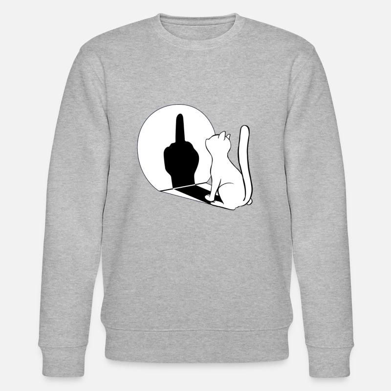 Mittelfinger Katzen Schatten - Stanley/Stella Unisex Bio-Sweatshirt CHANGER  - Grau meliert