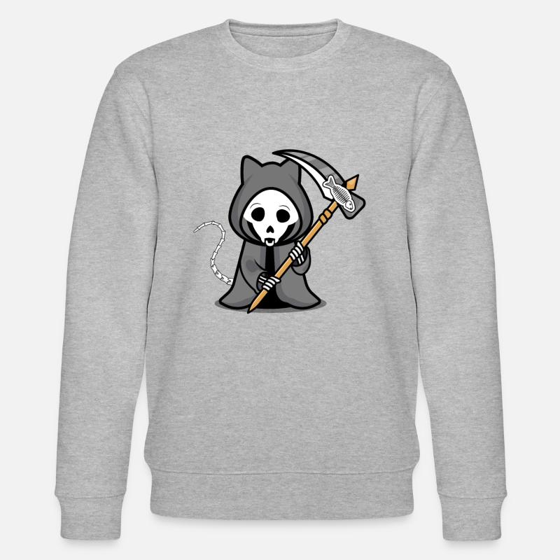 Chat Halloween Grim Repear - Sweat bio CHANGER Stanley/Stella Unisexe - gris chiné