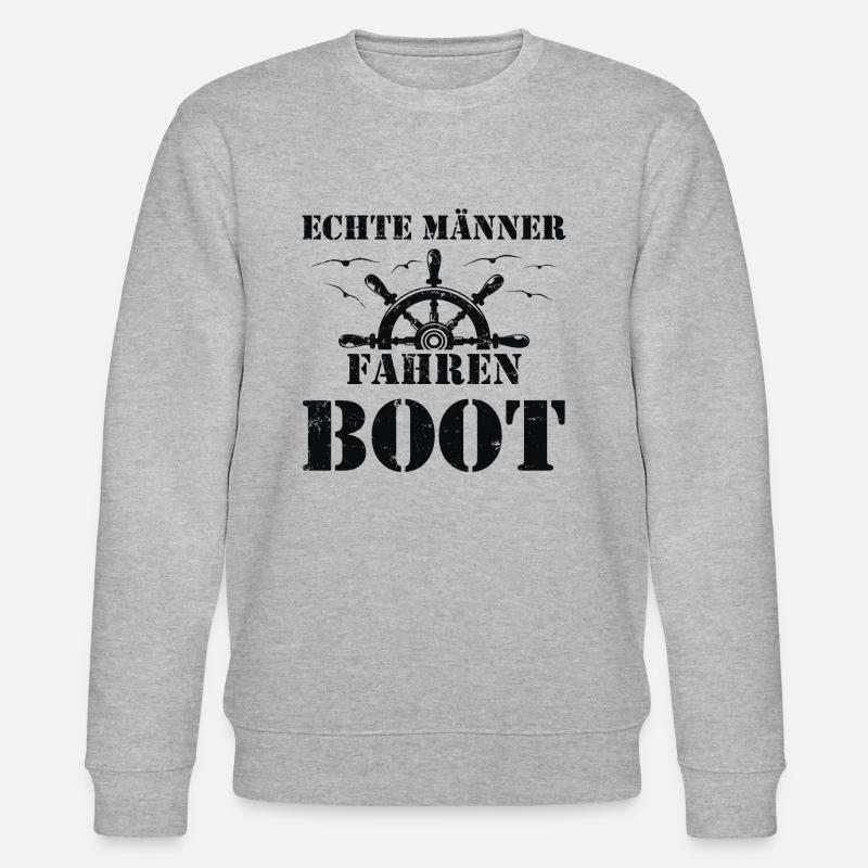 Echte Männer fahren Boot - Stanley/Stella Unisex Bio-Sweatshirt CHANGER  - Grau meliert