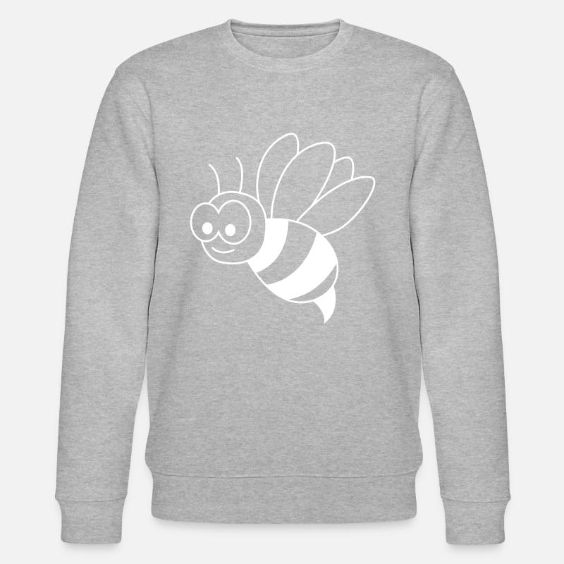 Honigbiene Comic Tier - Stanley/Stella Unisex Bio-Sweatshirt CHANGER  - Grau meliert