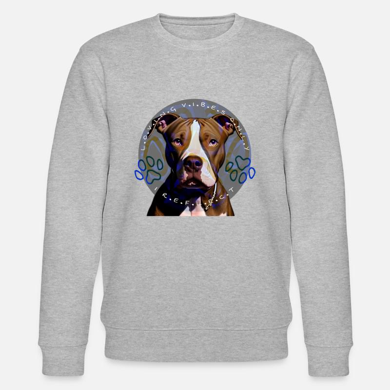 Pitbull liebt Vibes, ich reflektiere - Stanley/Stella Unisex Bio-Sweatshirt CHANGER  - Grau meliert