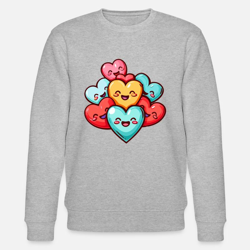 Coeurs Amoureux Bébé Mignon - Sweat bio CHANGER Stanley/Stella Unisexe - gris chiné