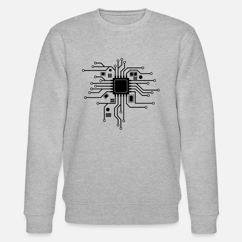 Herz-Chip-Prozessor-PC - Stanley/Stella Unisex Bio-Sweatshirt CHANGER  - Grau meliert
