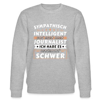 Sympathisch und intelligent - Journalist Edition - Stanley/Stella Unisex Bio-Sweatshirt CHANGER  - Grau meliert - Vorne - Nik (191cm) & Marisol (170cm)