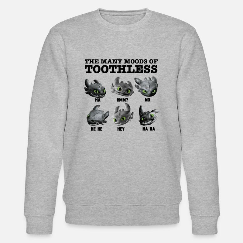 Cómo entrenar a tu dragón de forma fácil Toothless Moods - Sudadera ecológica unisex CHANGER de Stanley/Stella - gris jaspeado