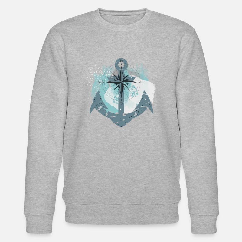 Anker und Kompass - Stanley/Stella Unisex Bio-Sweatshirt CHANGER  - Grau meliert