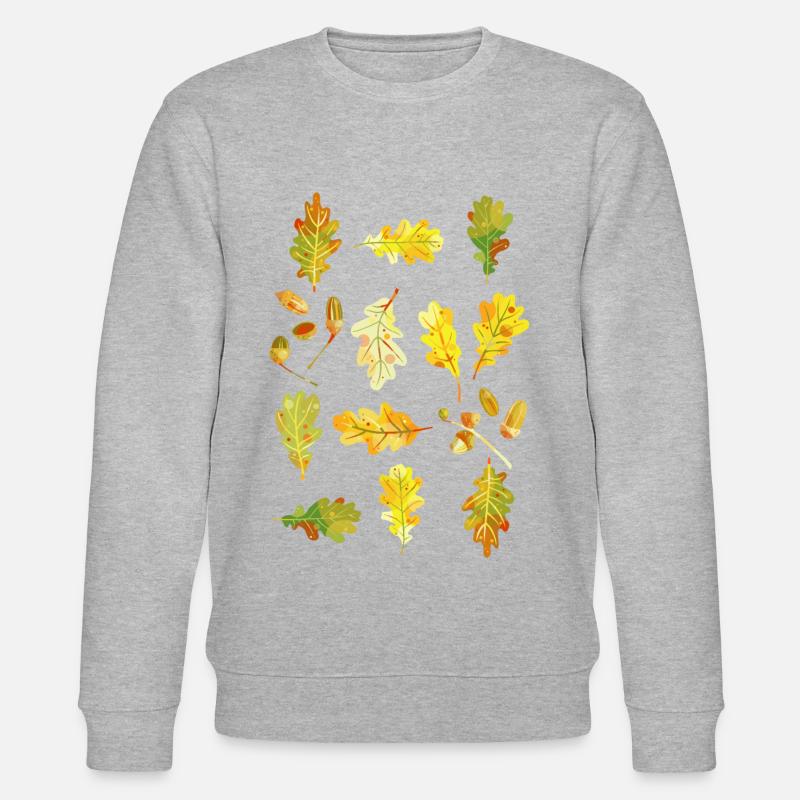 Feuilles de chêne et glands - Sweat bio CHANGER Stanley/Stella Unisexe - gris chiné