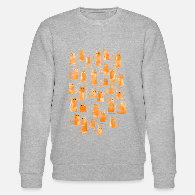 Ingwer Katze Aquarell - Stanley/Stella Unisex Bio-Sweatshirt CHANGER  - Grau meliert