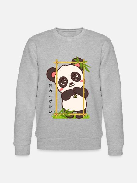 Anime, Bär, Bambus, Japan - Stanley/Stella Unisex Bio-Sweatshirt CHANGER - Grau meliert