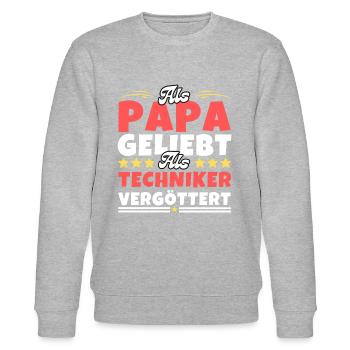 Als Papa geliebt, als Techniker vergöttert - Stanley/Stella Unisex Bio-Sweatshirt CHANGER  - Grau meliert - Vorne - Nik (191cm) & Marisol (170cm)