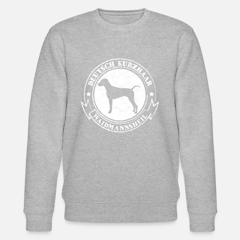 Deutsch Kurzhaar Jagdhund Vorstehhund Jäger Jagd - Stanley/Stella Unisex Bio-Sweatshirt CHANGER  - Grau meliert