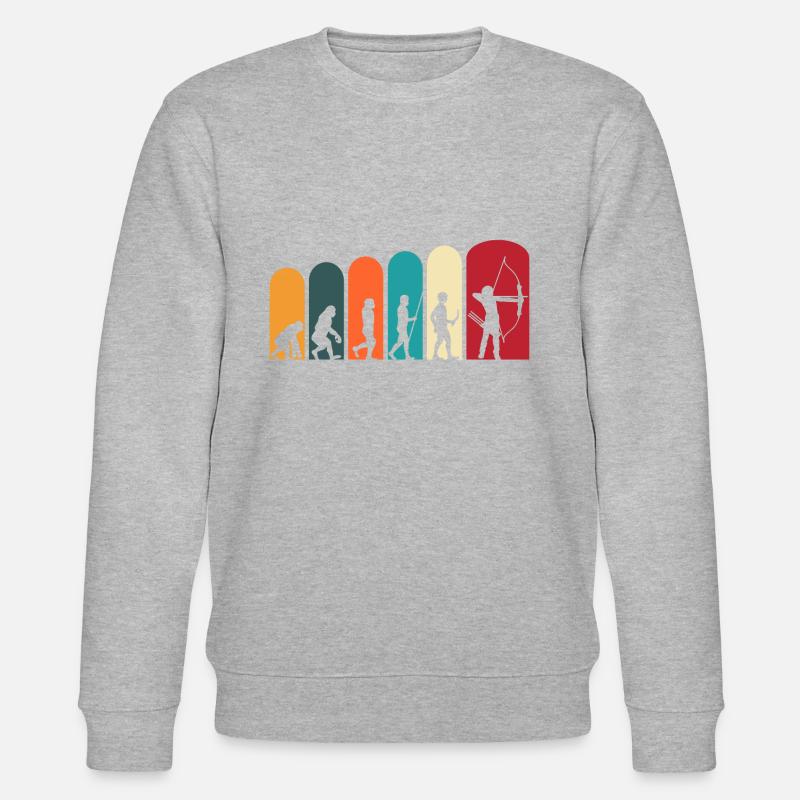 Bogenschiessen Bogensport Bogenschütze Evolution - Stanley/Stella Unisex Bio-Sweatshirt CHANGER - Grau meliert