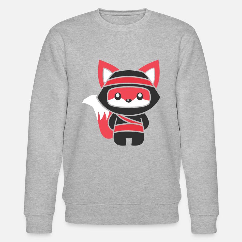 inimalistischer Ninja-Fuchs - Stanley/Stella Unisex Bio-Sweatshirt CHANGER  - Grau meliert
