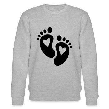Pieds de bébé Coeur - Sweat bio CHANGER Stanley/Stella Unisexe - gris chiné - Devant - Nik (191cm) & Marisol (170cm)