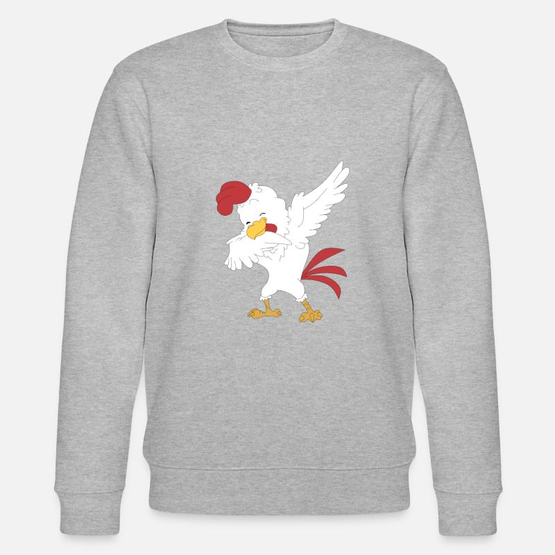 Dabbing Huhn Farmer Bauer - Stanley/Stella Unisex Bio-Sweatshirt CHANGER - Grau meliert