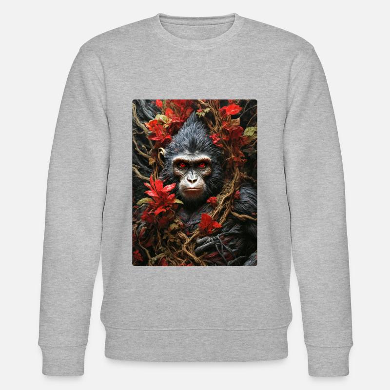 Singe Plantes Effrayantes 1.1 - Sweat bio CHANGER Stanley/Stella Unisexe - gris chiné