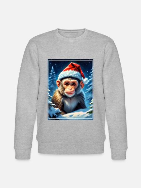 Winter Wonderland Monkey 1.7 - Stanley/Stella CHANGER Unisex Organic Sweatshirt - heather grey