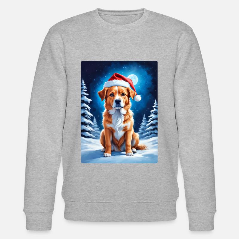 Winterlandschaft Hund 3.8 - Stanley/Stella Unisex Bio-Sweatshirt CHANGER  - Grau meliert