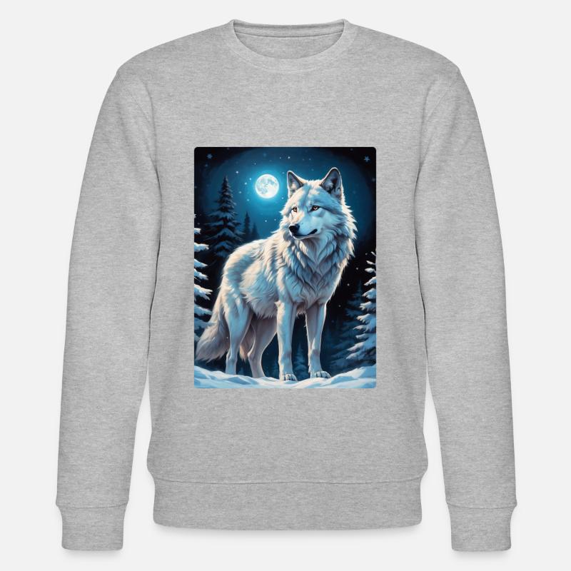 Winterlandschaft Wolf 1.8 - Stanley/Stella Unisex Bio-Sweatshirt CHANGER  - Grau meliert