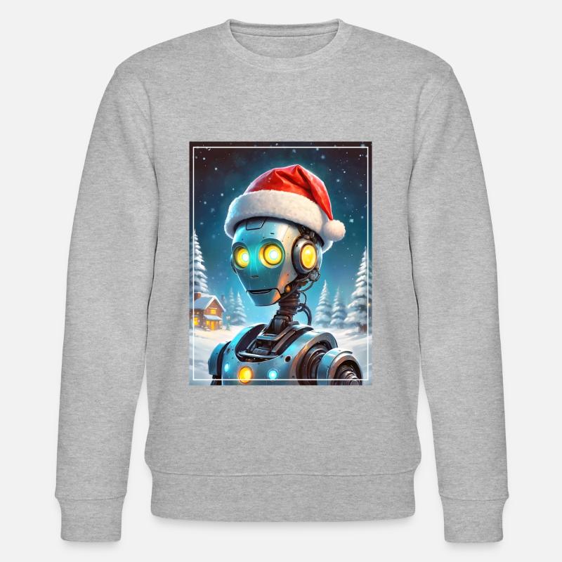 Winterlandschaft Robot 1.1 - Stanley/Stella Unisex Bio-Sweatshirt CHANGER  - Grau meliert