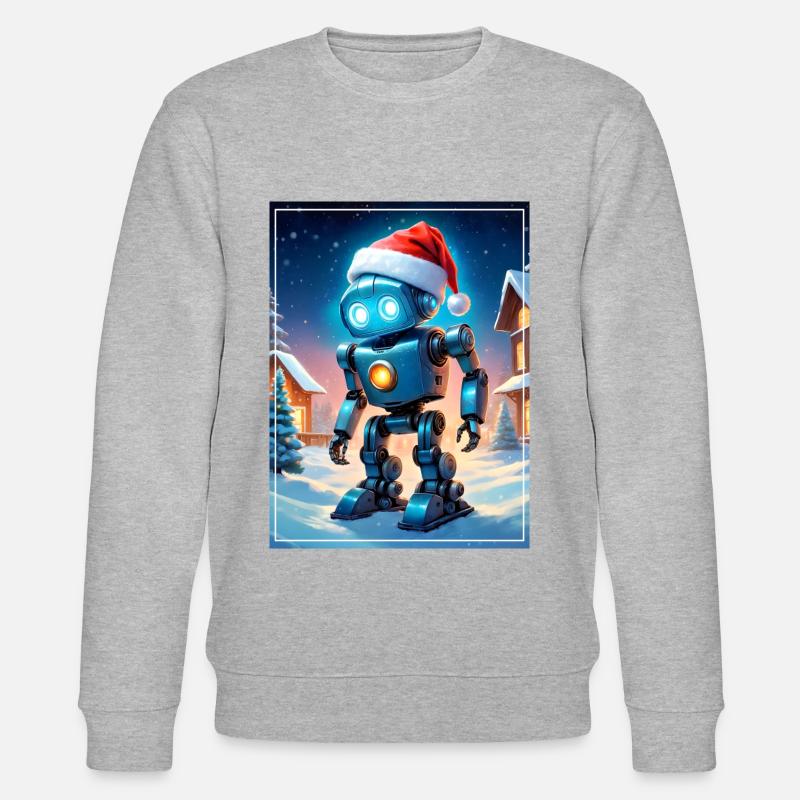 Winterlandschaft Robot 1.5 - Stanley/Stella Unisex Bio-Sweatshirt CHANGER - Grau meliert