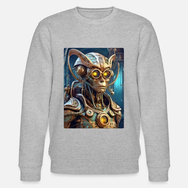 Steampunk Alien 1.4 - Stanley/Stella Unisex Bio-Sweatshirt CHANGER - Grau meliert