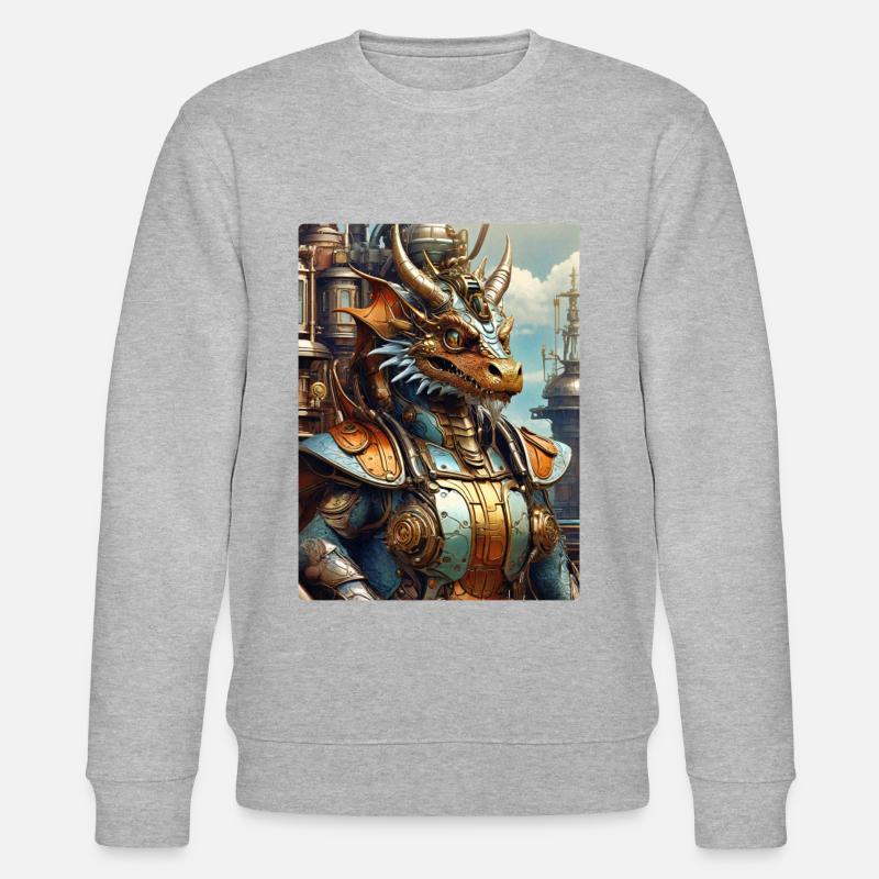 Steampunk Dragon 1.17 - Stanley/Stella Unisex Bio-Sweatshirt CHANGER  - Grau meliert