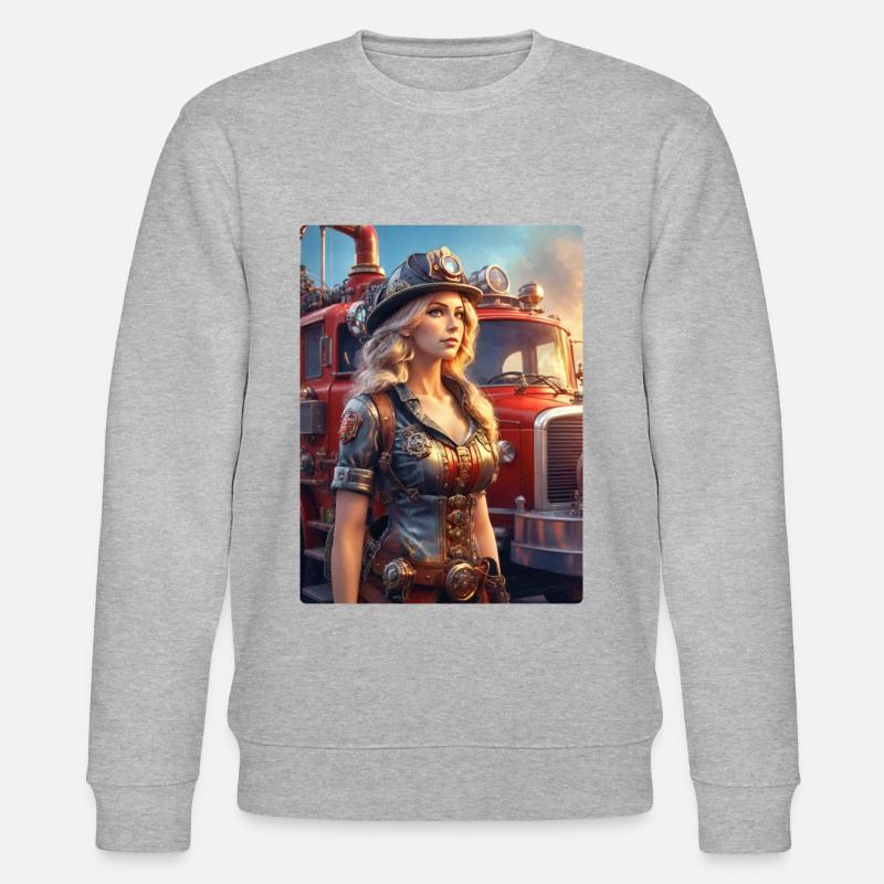 Femme pompier steampunk 1.2 - Sweat bio CHANGER Stanley/Stella Unisexe - gris chiné