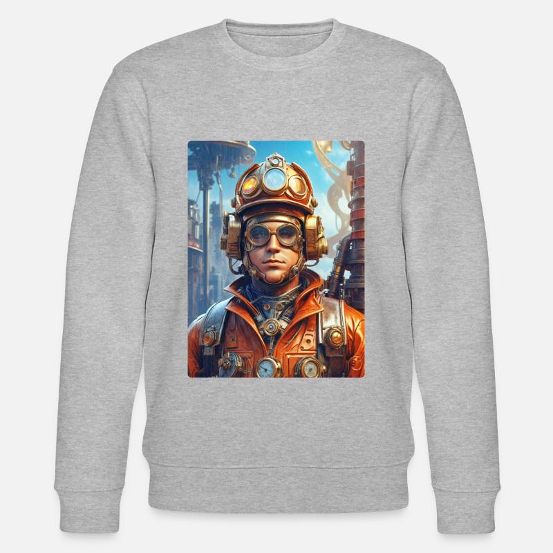 Homme pompier steampunk 1.26 - Sweat bio CHANGER Stanley/Stella Unisexe - gris chiné